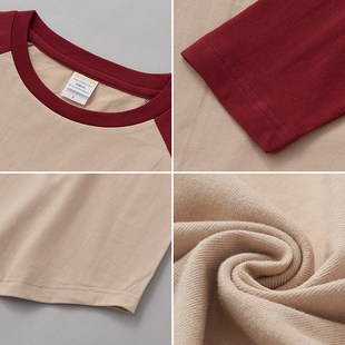 七分袖t恤定制印logo工作服班服团队活动服聚会重磅厚实日韩长袖