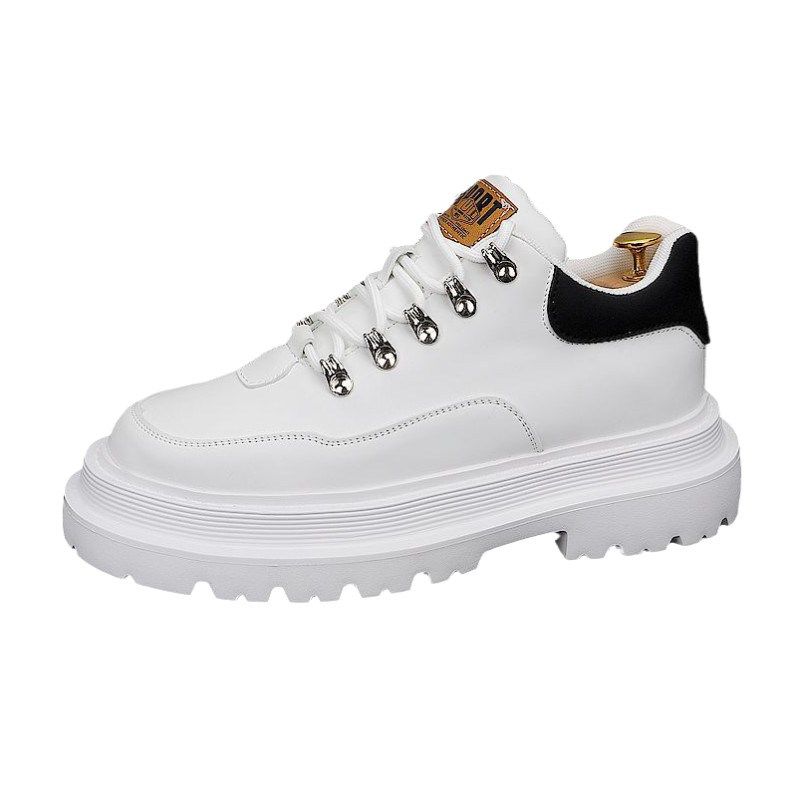 小白鞋男韩版潮流百搭休闲鞋2025夏季新款厚底男士工装透气马丁靴