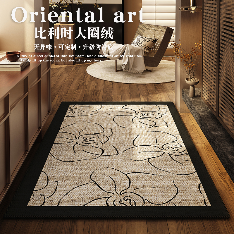 高级入户地垫入户门门口地毯中古门垫中式客厅进门脚垫新款法式