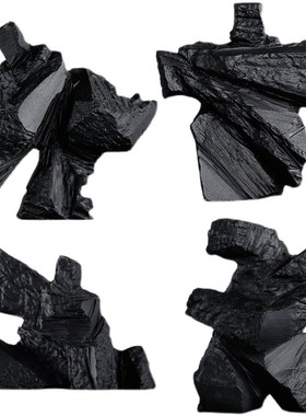 现代新中式样板房黑色抽象太极人物雕塑摆件客厅橱窗软装家居摆设