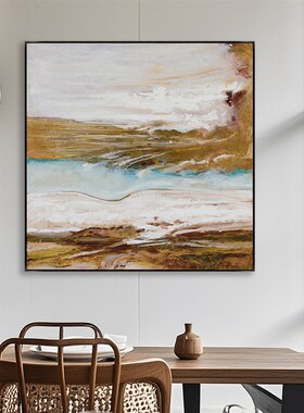 金色黄色暖色调简约现代抽象装饰画玄关书房沙发背景墙样板间挂画