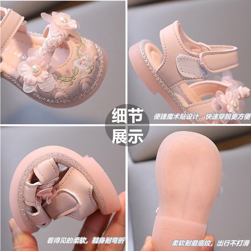 宝宝凉鞋女宝2025新款夏季2两3岁公主风软底女孩学步鞋子包头透气