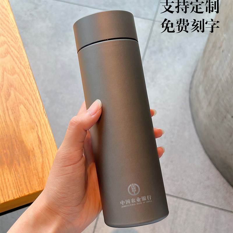 高颜值纯钛保温杯j子刻字男士大容量泡茶水杯新款高档车载商务钛