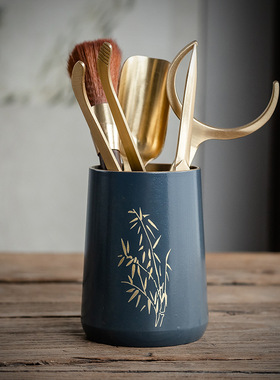 御品源实木纯铜j六君子功夫茶具配件茶道茶夹套装零配件茶艺摆件