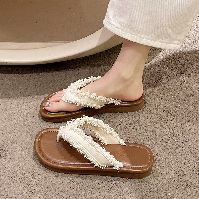 人字拖鞋女夏外穿平底海边度假y沙滩夹脚趾24法式晚风小众高级感