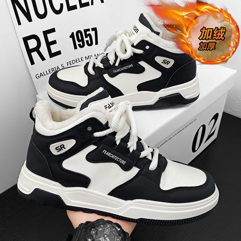 男鞋冬季2025新款加绒加厚男款保暖运动鞋子板鞋高筒男士潮流棉鞋