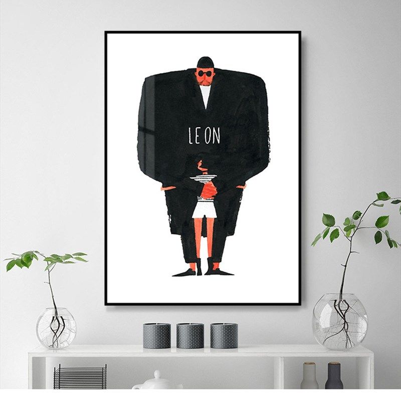 抽象人物黑色现代简约客厅装饰画海报壁画沙发背景墙画立体框挂画