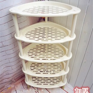 包邮加厚大号卫生间浴室置物架塑料D脸盆架厨房收纳落地三角五层