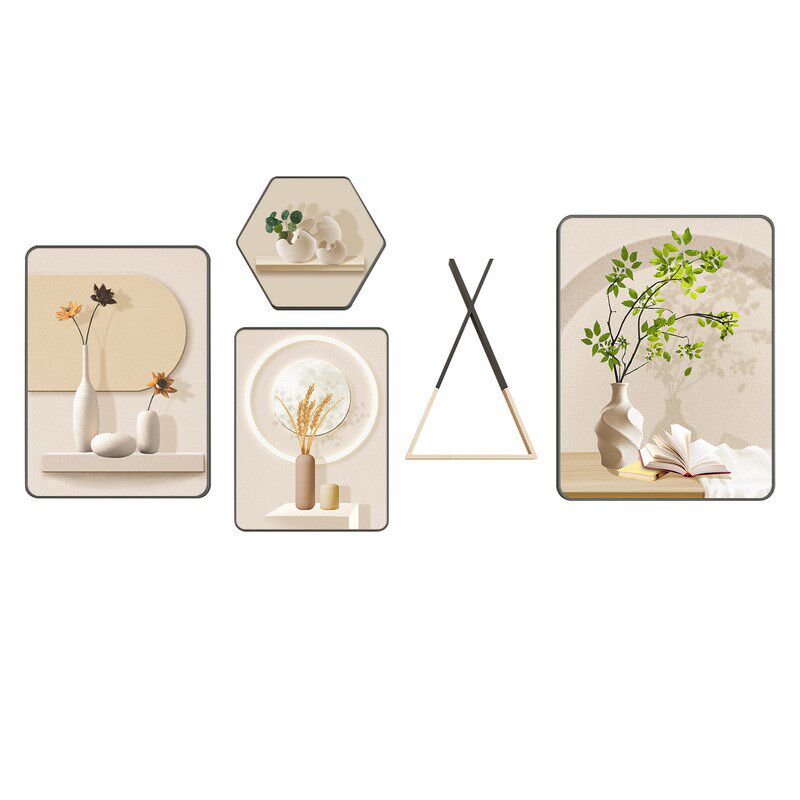 奶油风小清新客厅装饰画现代简约沙发背景墙挂画大尺寸免打孔壁画