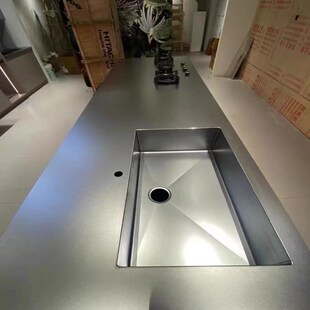 304不锈钢雪晶钢板台面实心5-30M喷砂乱纹防刮花桌面厨房岛台防锈