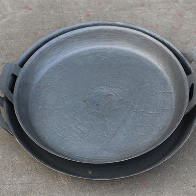 山西阳泉老式手工铸铁生铁平底锅煎饹饼锅水煎包煎鱼锅手打锅