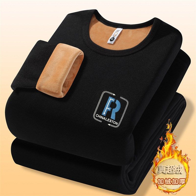 男士保暖内衣加绒加厚套装秋冬季青少年学生石墨烯打底衫秋衣秋裤