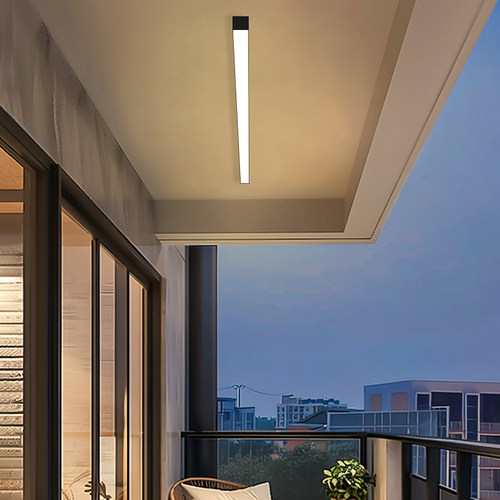 阳台灯吸顶灯2h025年新款一字长条顶灯雨棚照明灯玻璃阳光房专用