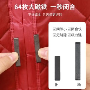 防寒保暖隔音加厚棉门帘魔术贴家用自粘磁吸 门帘双开门透明窗冬季