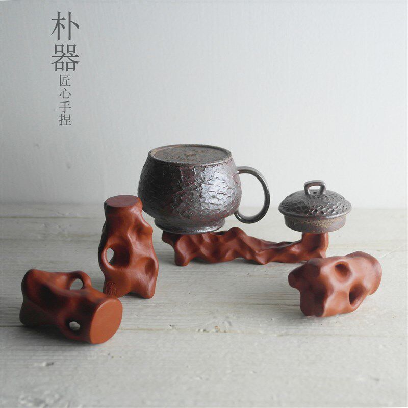 全手工紫砂盖置 原矿n紫泥盖托 纯手工手捏壶盖架功夫茶具茶道零