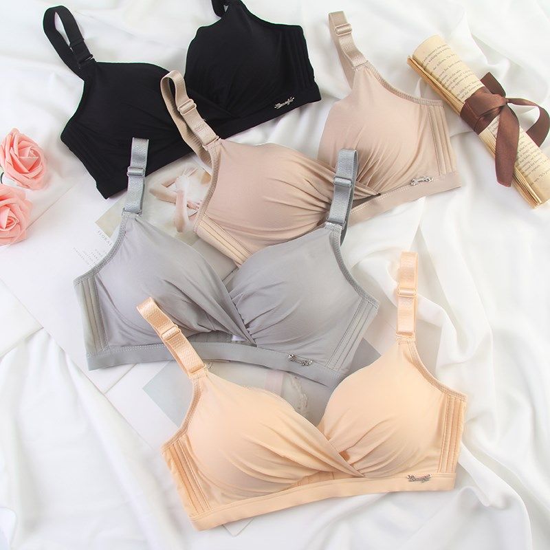 小胸内衣加厚款无钢圈文胸平胸聚拢褶皱纹学生少女调整型女式胸罩