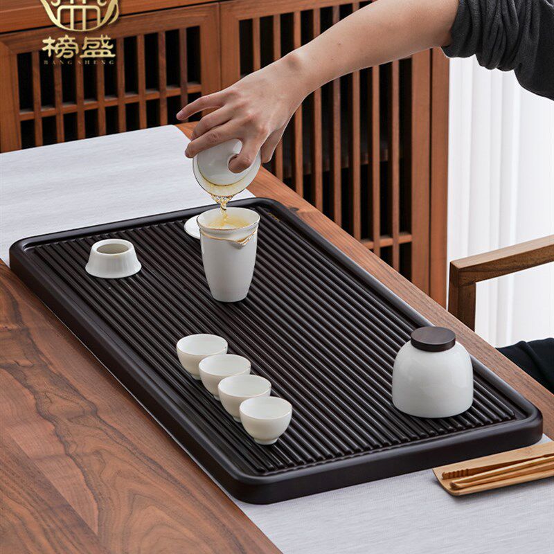 榜盛茶盘家用实木仿电木大号整块排水式办公室茶具茶海小型竹茶台