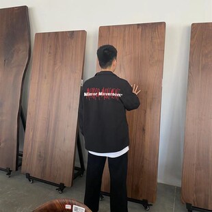 北美黑胡桃实木大板原木茶桌书桌原木岛台餐桌简S约茶几办公桌定