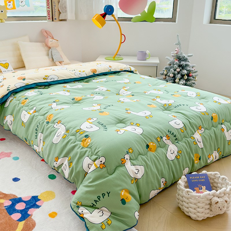 A类卡通60支长绒棉加厚冬被大豆婴幼儿童单人全棉被子芯1.2m