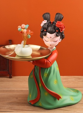 忆汉唐创意古风桌面装饰杂物水果托盘实用型家居装饰摆件工艺礼品