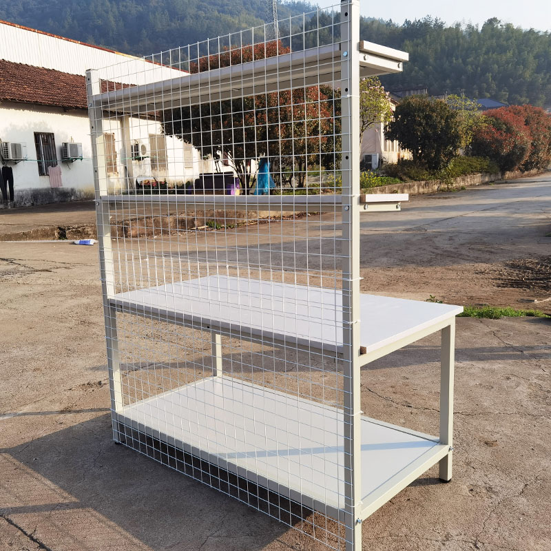 电商工作台带网片大桌子铁架打包台车间生产线桌流水线工作台桌子