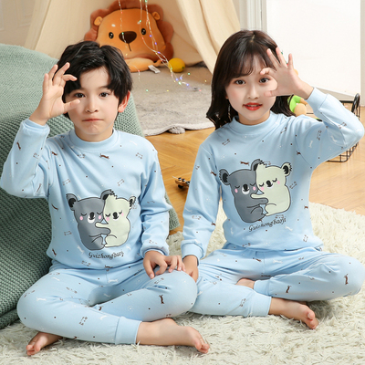 男童秋衣秋裤套装女童纯棉中领衬衣衬裤男孩全棉儿童薄款保暖内衣