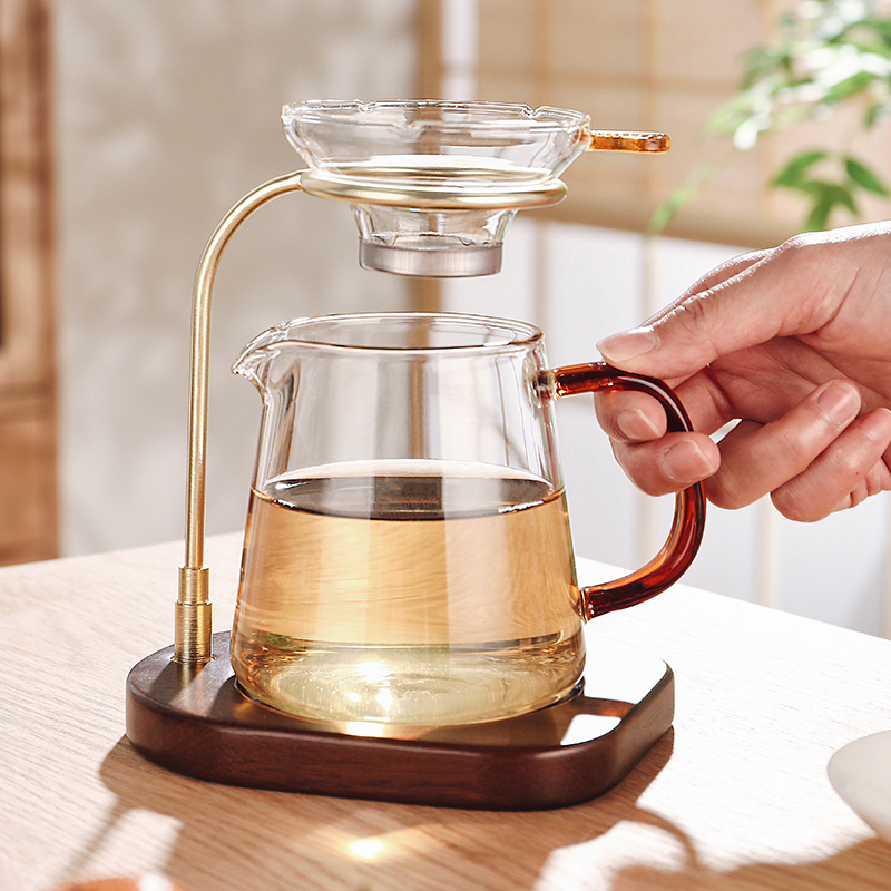 新中式玻璃茶漏茶滤架不锈钢网泡茶神器茶叶过滤器滤茶器公道杯