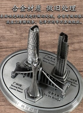 广州特色建筑广州塔金属模型工艺品电视柜桌面摆件旅游纪念品礼品