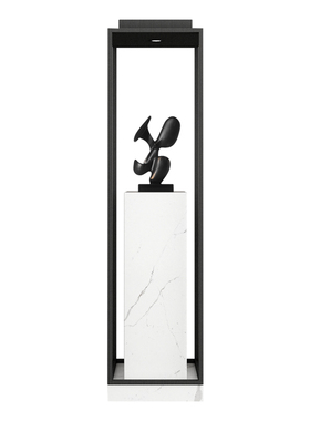 大理石落地石墩摆台商场酒店大型带灯展示架走廊玄关雕塑底座摆件