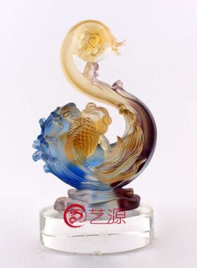 礼物玉乔迁礼品饰品连年有余结婚金至创意家居双朋友琉璃摆件生日