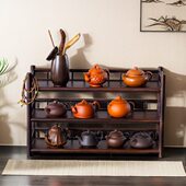 桌面茶杯架子茶壶茶具收纳架紫砂壶摆放架博古架小型置物架摆放架