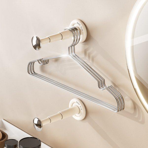 晾晒衣架收纳架免打孔家用阳台墙上可伸缩晾衣架整理架挂钩壁挂式,收纳整理,衣架收纳架/盒,淘宝优惠券,粉丝福利购,淘宝优惠卷