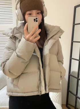 lulu同款冬季Wunder Puff四格羽绒服连帽蓬松鹅绒泡芙短款外套女