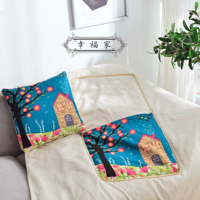 卡通抱枕被子两用春夏办公室午睡毯子枕头被二合一汽车载靠垫靠枕