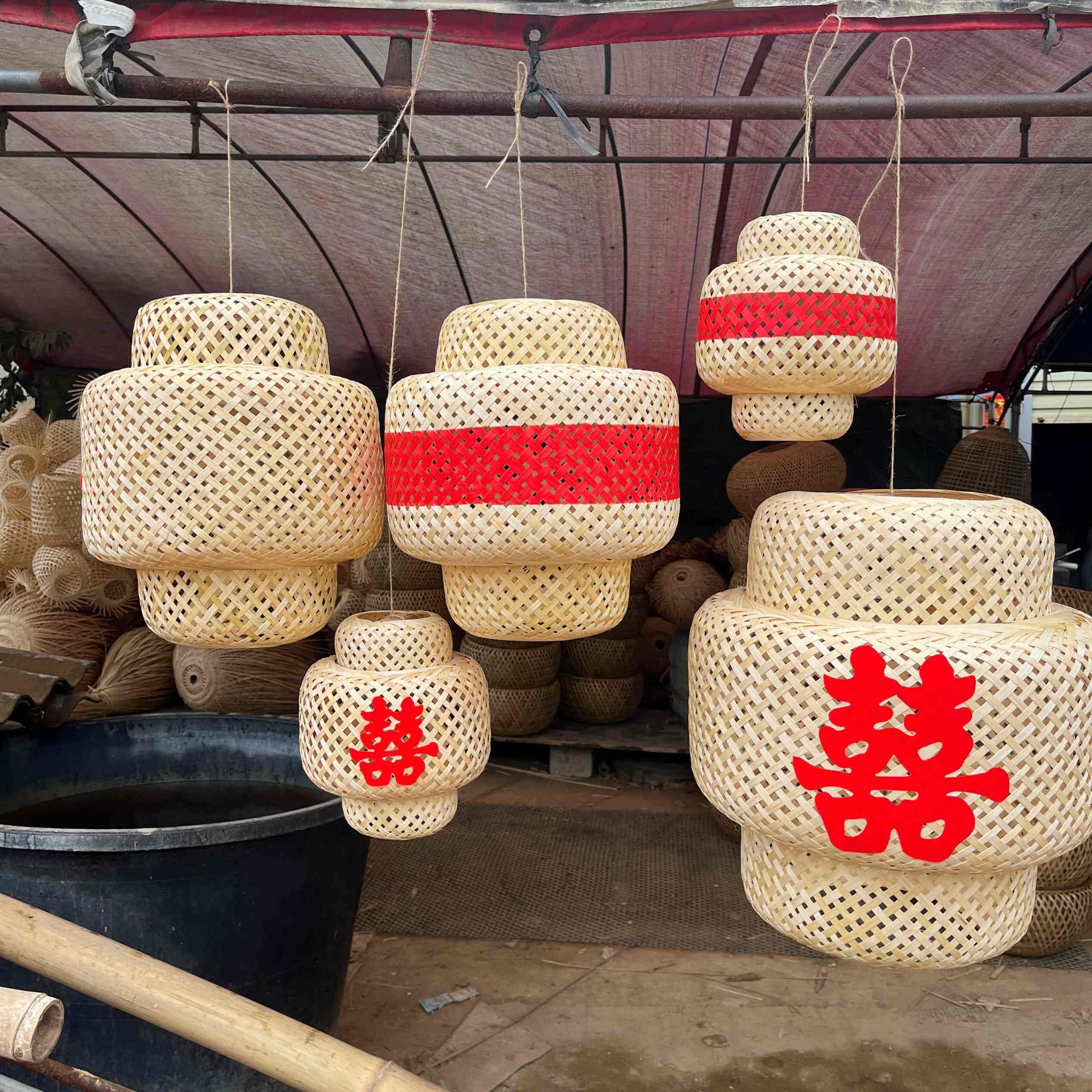 中式婚庆竹编灯笼饭店周