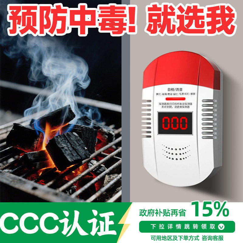 一氧化碳报警器家用户外露营煤烟煤炭co探测器车载一氧化碳检测仪
