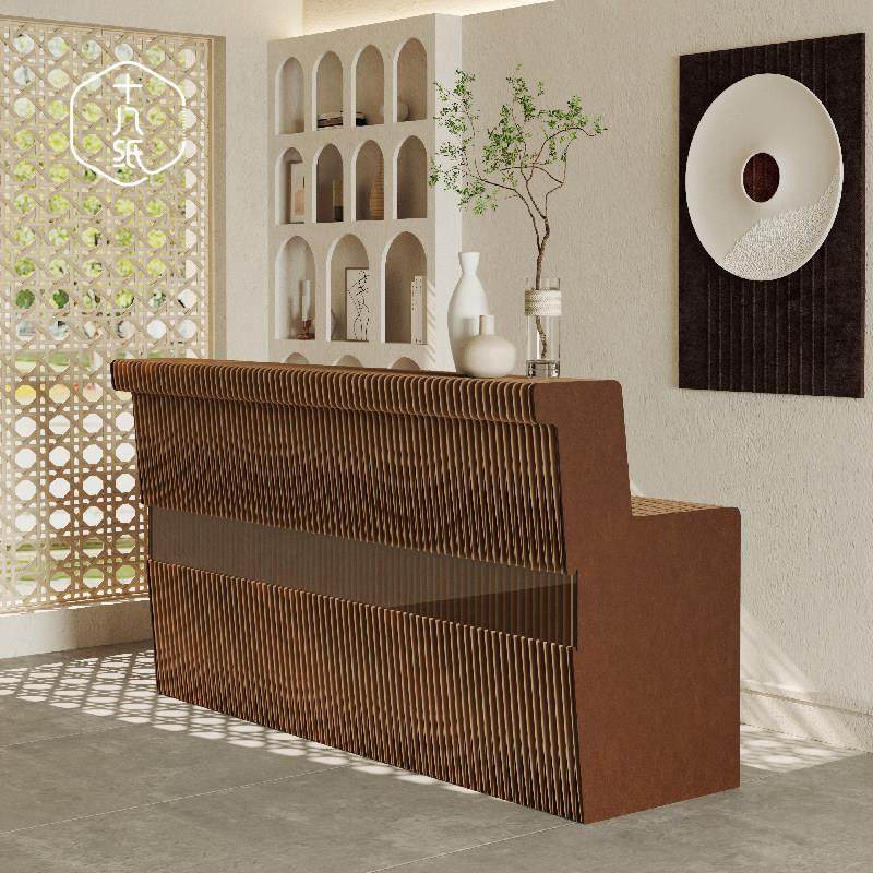 十八纸前台展架落地陈列架子创意产品置物架长方形高低展会展示台