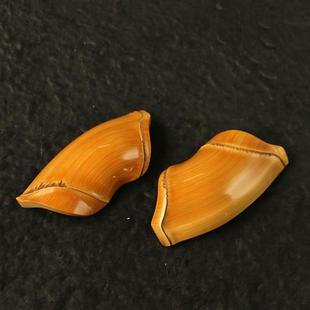 精品纯手工精磨天然龟背形龟甲竹手把件竹雕小茶则竹把玩小茶荷