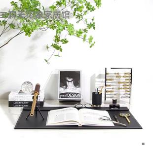 现代简约可及的豪华样板房桌面组合配套套装装饰售楼处书房书桌装