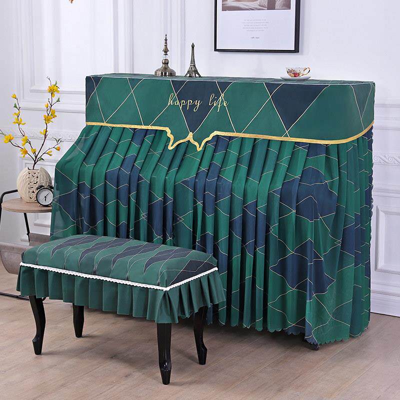 轻奢蕾丝钢琴罩半罩新款钢琴巾全罩防尘钢琴凳套罩北欧钢琴布盖布