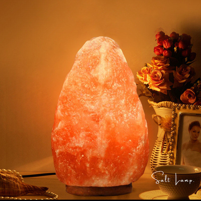 盐灯招财灯大天然喜马拉雅矿石玫瑰冥想灯卧室牀头香薰摆件小夜灯