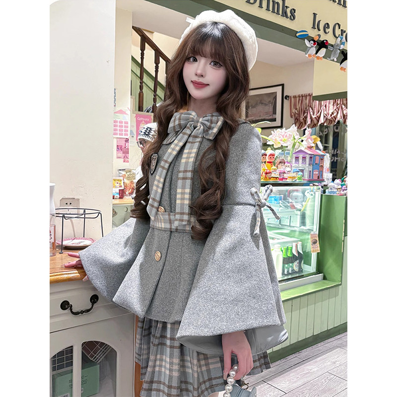 法式富家千金套装女春季2025新款高级感毛呢外套+百褶半裙两件套,女装/女士精品,时尚套装,淘宝优惠券,粉丝福利购,淘宝优惠卷