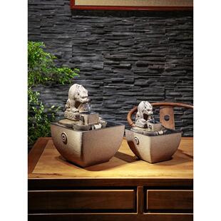 中式客厅流水装饰办公室桌面景观喷泉小循环水装饰财富水系景观