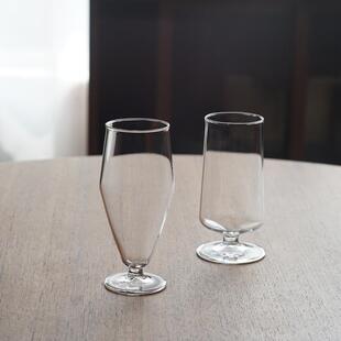 日式 喜水出品 手工ins风耐热玻璃杯高脚杯红酒杯饮料杯啤酒杯家用