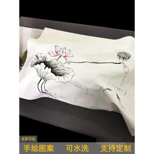 手绘棉麻茶盘盖巾布艺茶台遮尘布长方形中式茶具防尘遮盖布小方巾