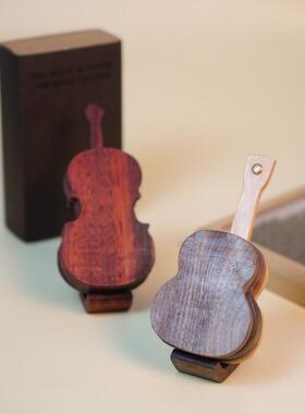 艾集实木乐器杯垫手机支架平板底座厅现代简约桌面摆件生日礼物