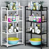 卫生间浴室置物架落地式 多层厕所洗手间夹缝收纳架脸盆架多功狮狮