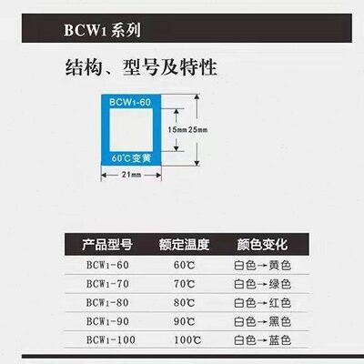 TFN 测温贴 感温贴纸 单片BCW1一张25片双联片/三联片BCW一张10片