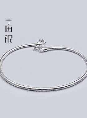 S925纯银蛇骨圆手链扭绳百甜美气