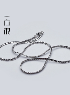 S925纯银卜竹蛇骨项链复古民族风